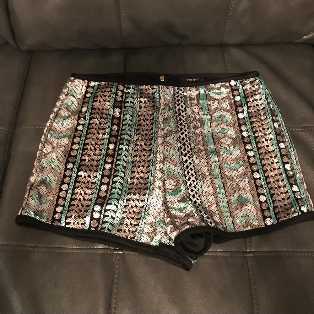 Forever 21 sequin shorts.